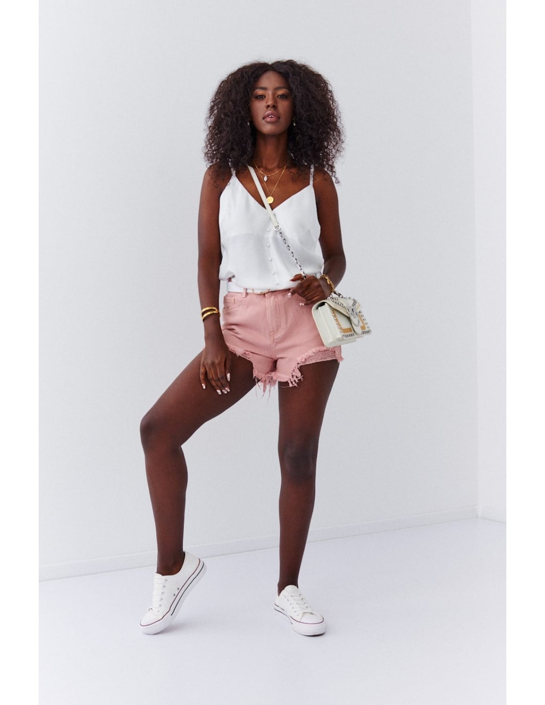 Pink denim shorts 6300 - Online store - Boutique